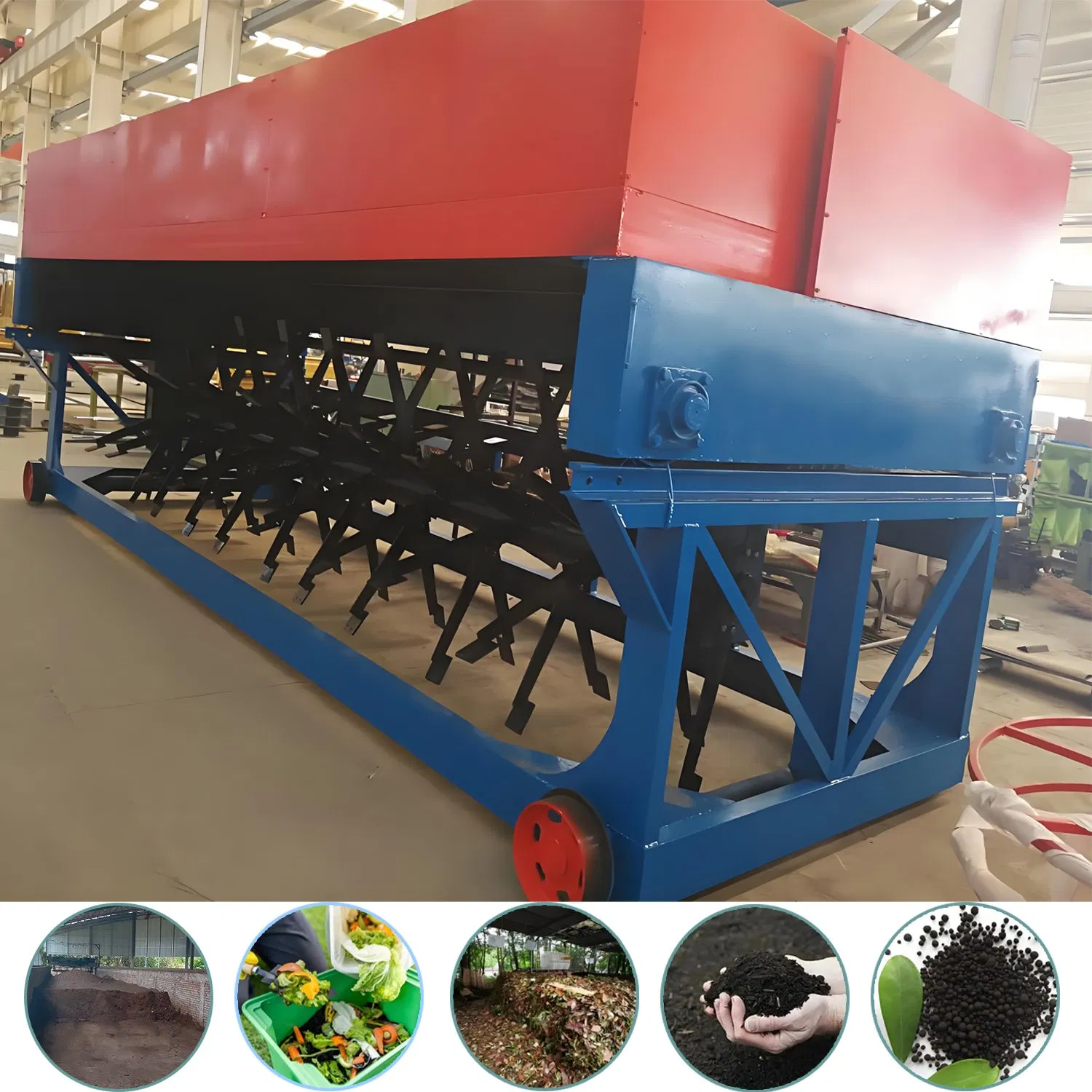 Channel Manure/Waste Groove Type Compost Turner, Pig/Cow Dung in-Vessel Composting Fermentation Machine