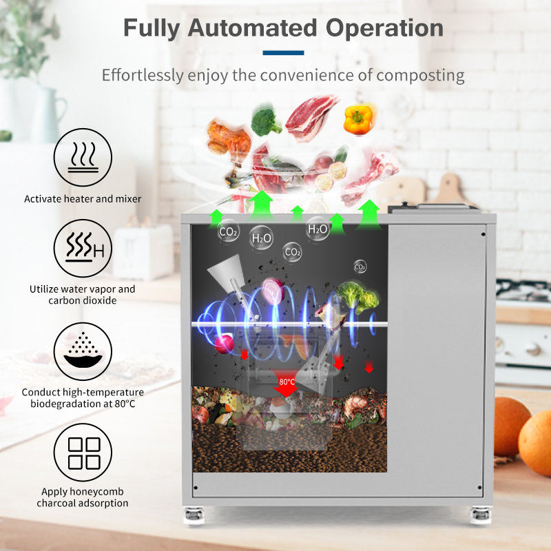 Organic Compost Food Waste Composting Machine Commercial Food Waste Disposer Compost Machinery