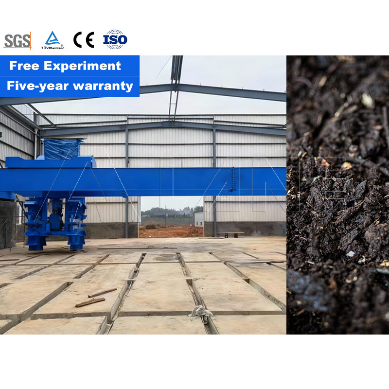 Lane Cow Dung Wheel Type Composting Equipment Poultry Waste Chicken Manure Compost Turner Machine