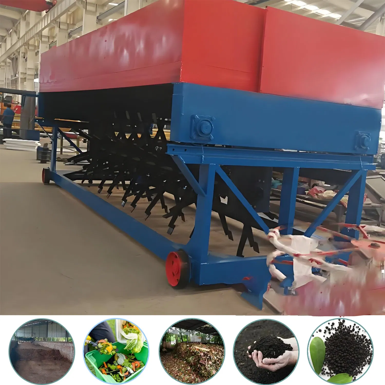 Automated Fermentation Trough System, One Turner Serves Multiple Troughs Via Traveling Crane Saves Space, Complete Groove Type Composting System