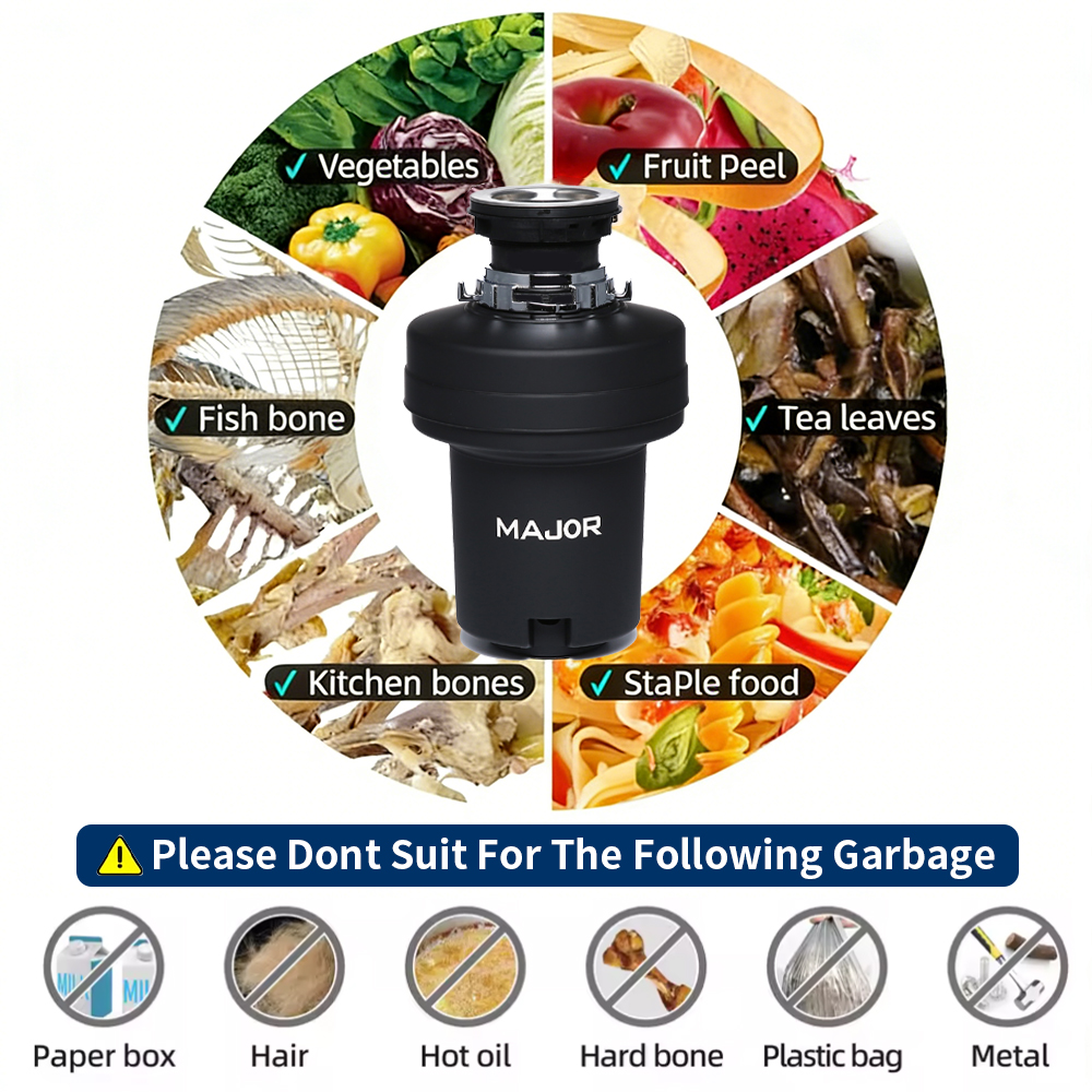 Household Smart Garbage Disposal Kitchen Food Waste Durable Kitchen Food Waste Disposal Machine