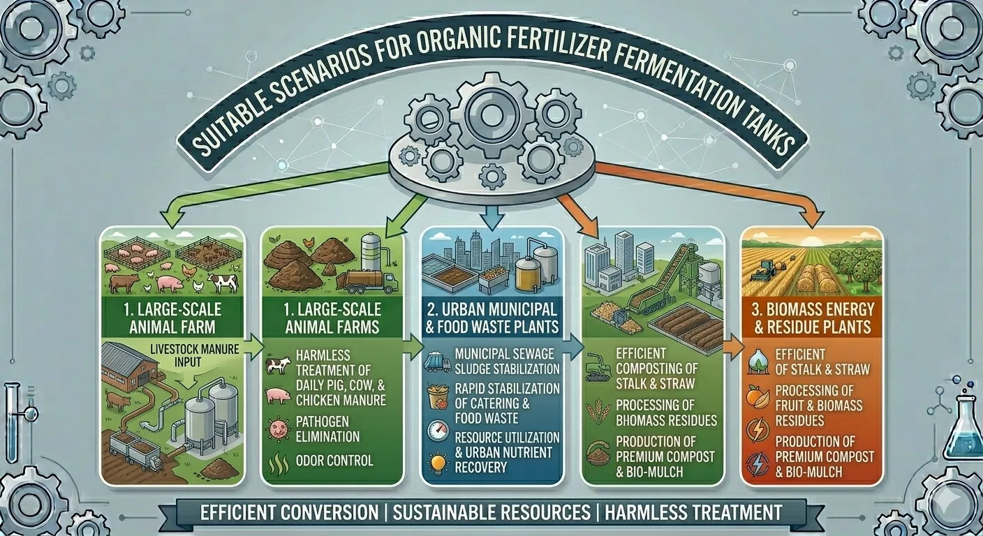 Organic Fertilizer Machine for Composting and Fermenting Kitchen Waste and Livestock Manure