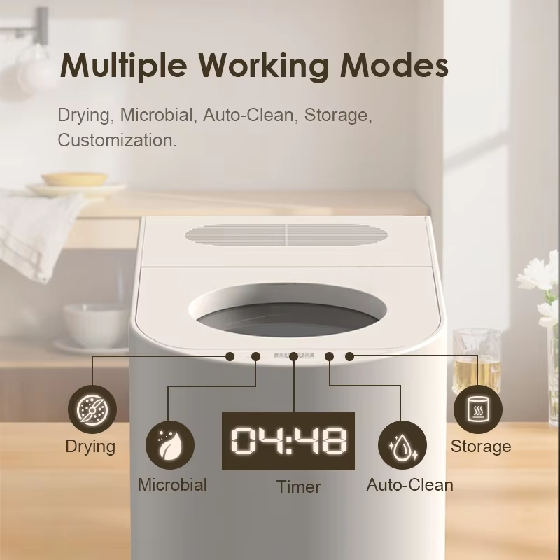 Smart White 4.5L Electric Composter Kitchen Food Waste Composting Machine Automatic Food Recycler Household Garbage Disposal