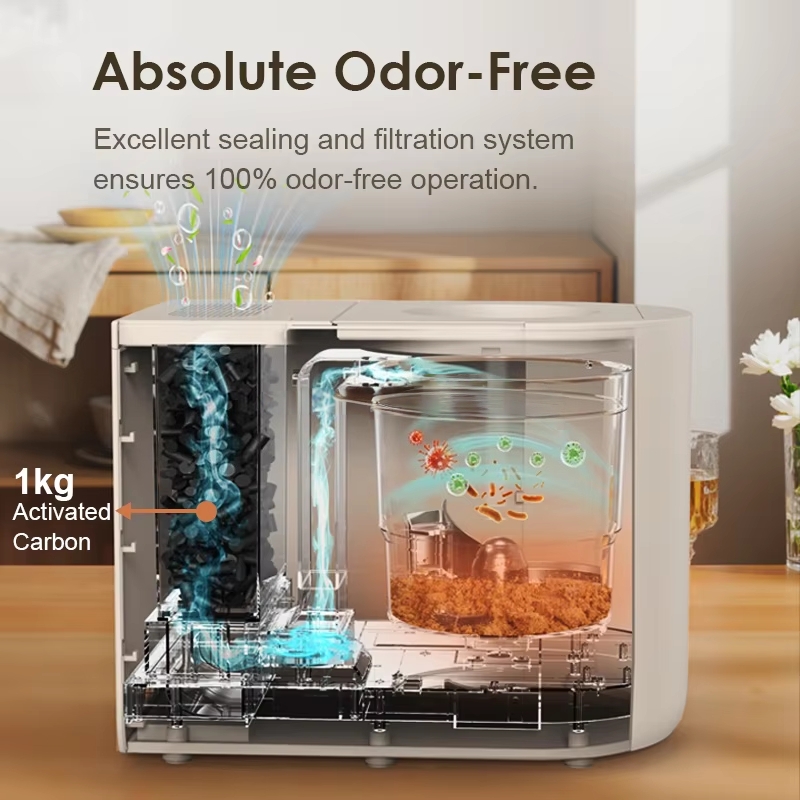 Smart White 4.5L Electric Composter Kitchen Food Waste Composting Machine Automatic Food Recycler Household Garbage Disposal