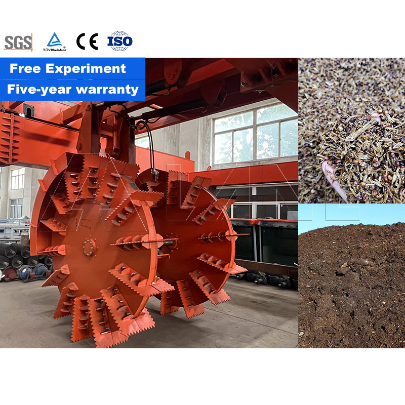 Lane Animal Manure Composting Machine Wheel Type Compost Turner High Efficiency Compost Making Machine