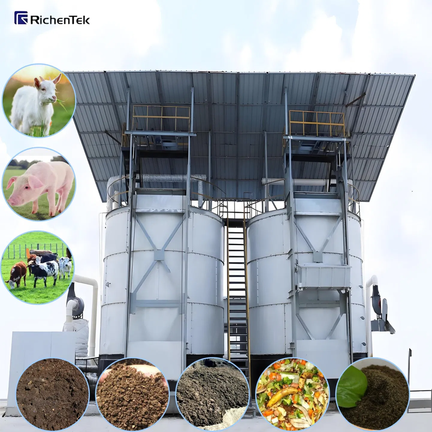 Organic Fertilizer Fermentation Tank, Municipal Organic Waste Recycling: Vertical Composting System for Cities &amp; Townships