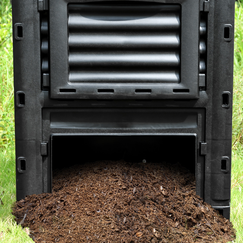 300L 80Gal Outdoor Garden Compost Bin Large Composter Eco Friendly Recycling Organic Waste Converter