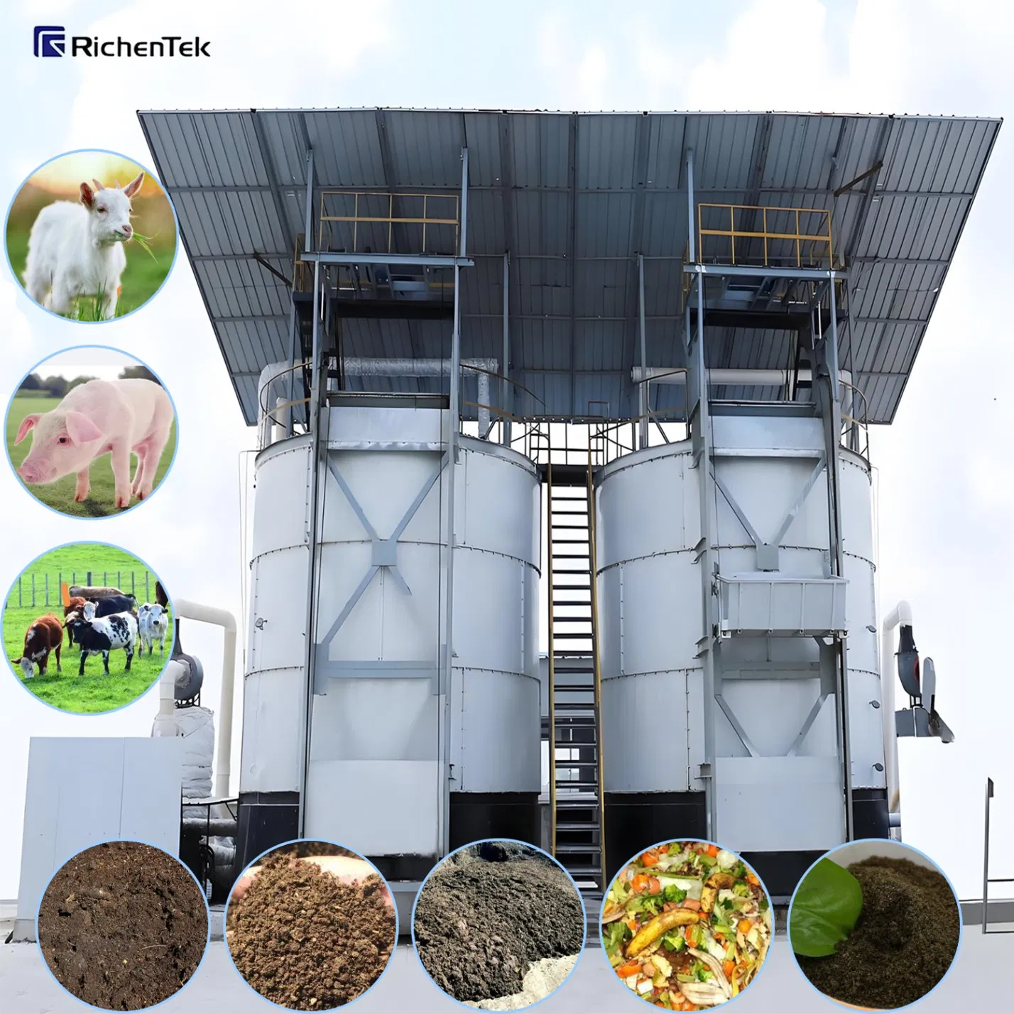 Aerobic Composting Machine for Livestock &amp; Boiler Manure / Efficient Industrial Turner Equipment and Fermentation Tank System, Made in China