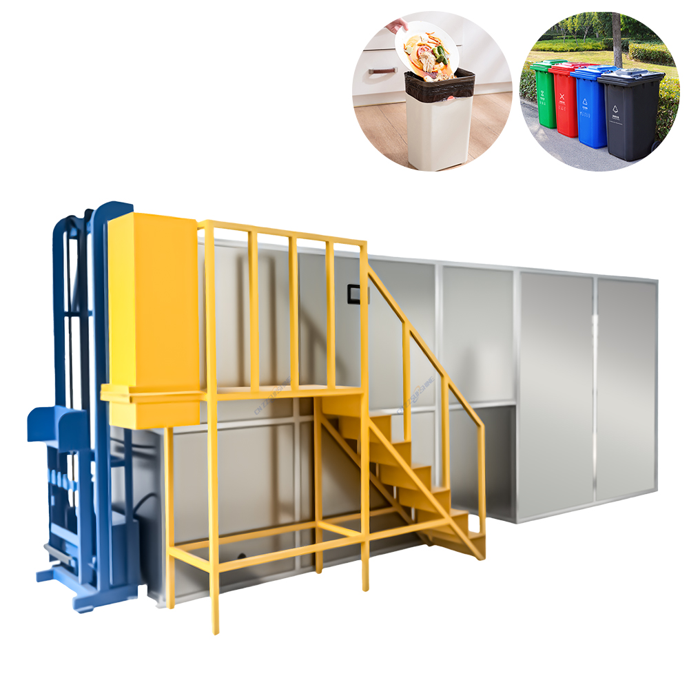 Fully Automatic Electric Stainless Steel Commercial Kitchen Waste Recycling Composting Machine Batch Processing Dewatering