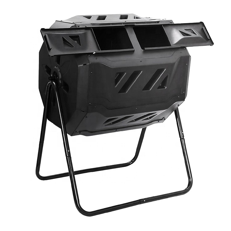 42Gallons Compost Making Machine Durable Plastic Storage Rolling Composter Tumbler Dual Rotating Garden Compost Bin