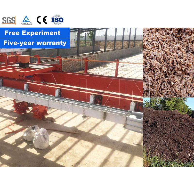 Lane Animal Manure Composting Machine Wheel Type Compost Turner High Efficiency Compost Making Machine