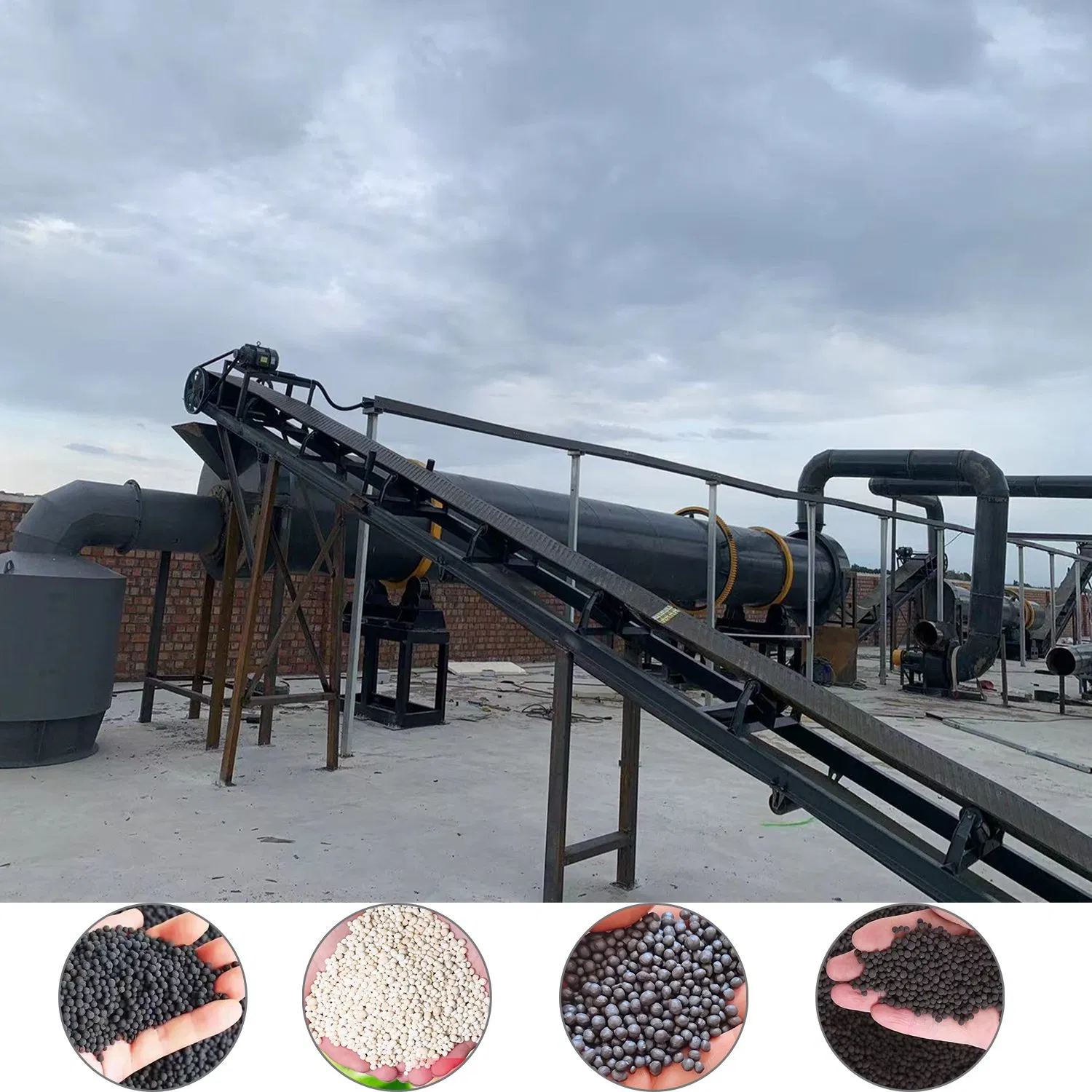Organic Fertilizer Production Equipment Complete Set for 1-8t/H Granular Output, Waste Processing Plant for Processing Livestock &amp; Poultry Manure