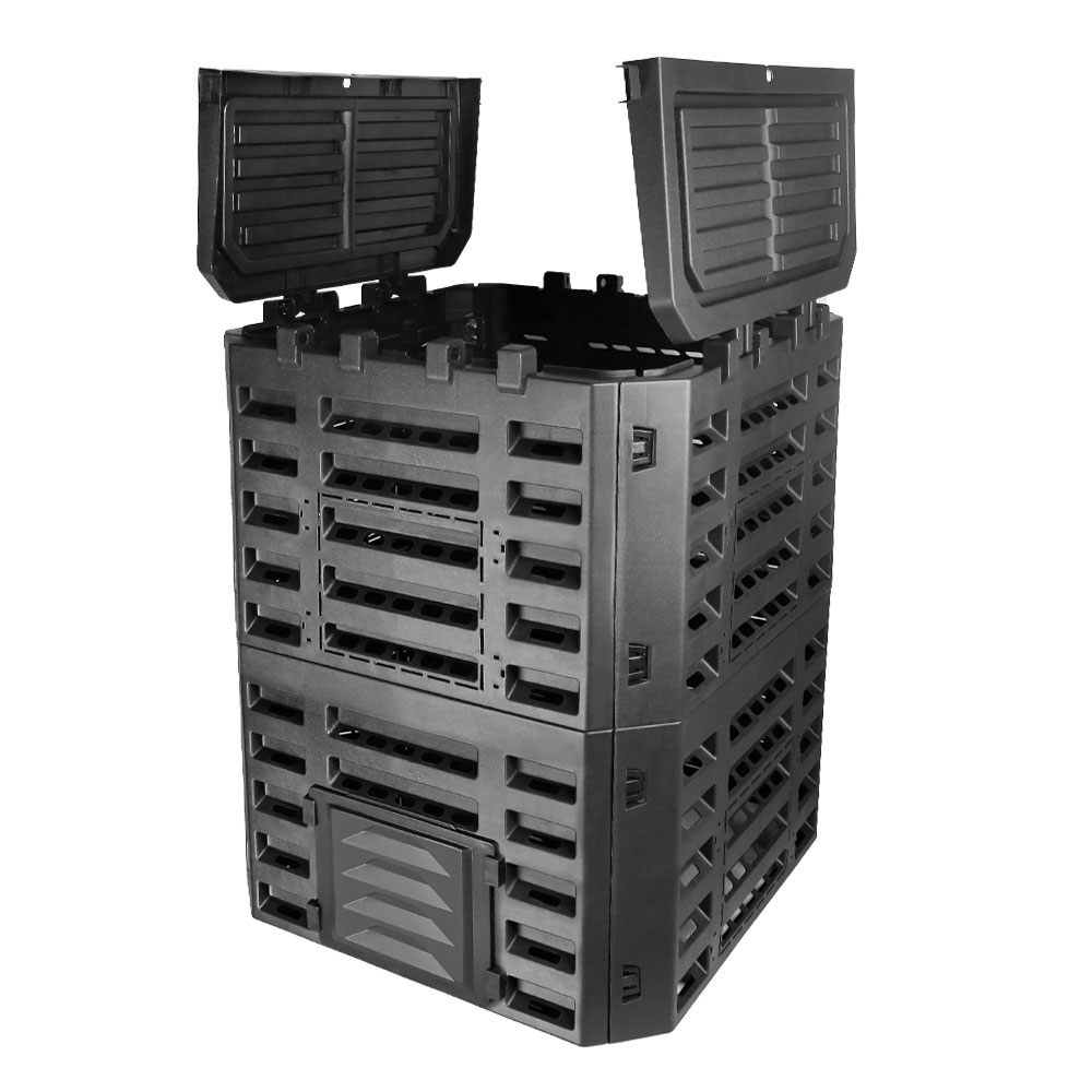 340L Grass Flowers Plants Composteur De jardin Organics Dual Rotating Outdoor Composting Worm Garden Home Composter Compost Bin