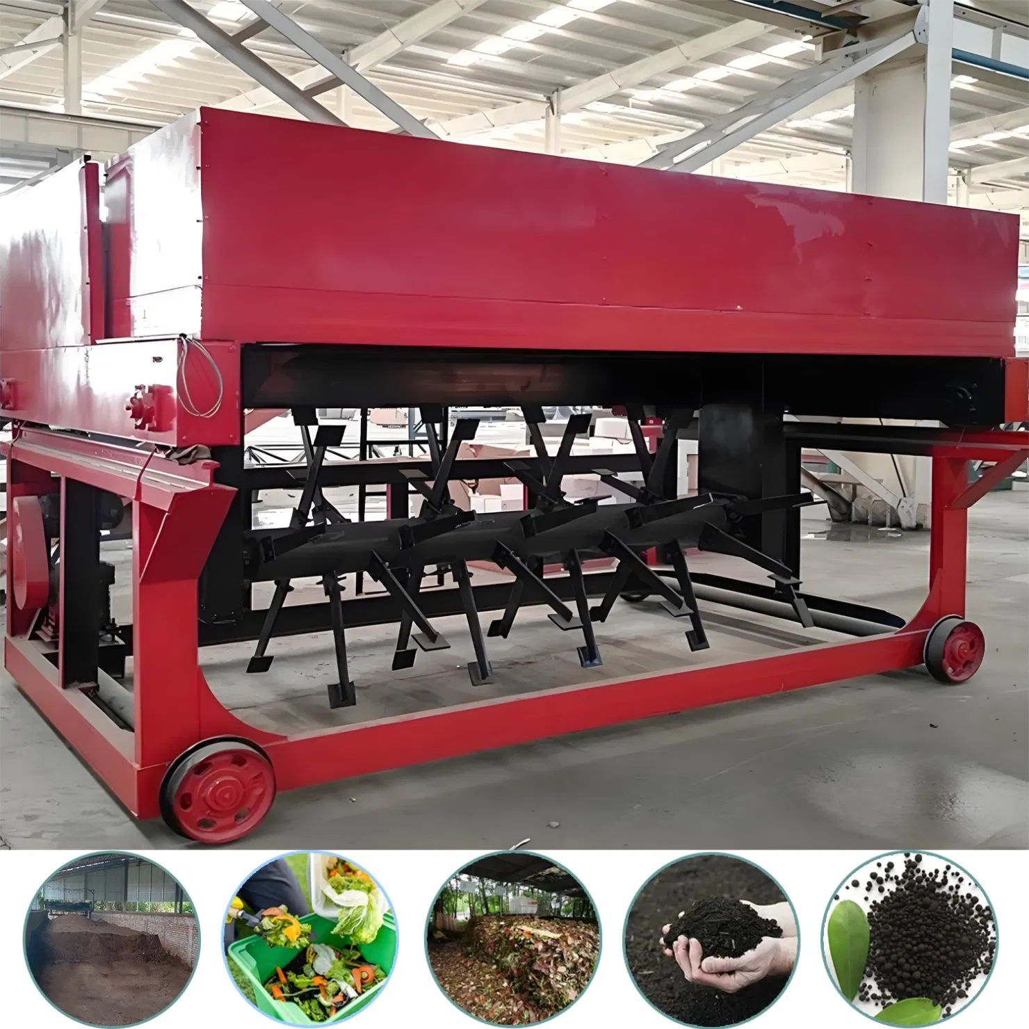 Automated Fermentation Trough System, One Turner Serves Multiple Troughs Via Traveling Crane Saves Space, Complete Groove Type Composting System