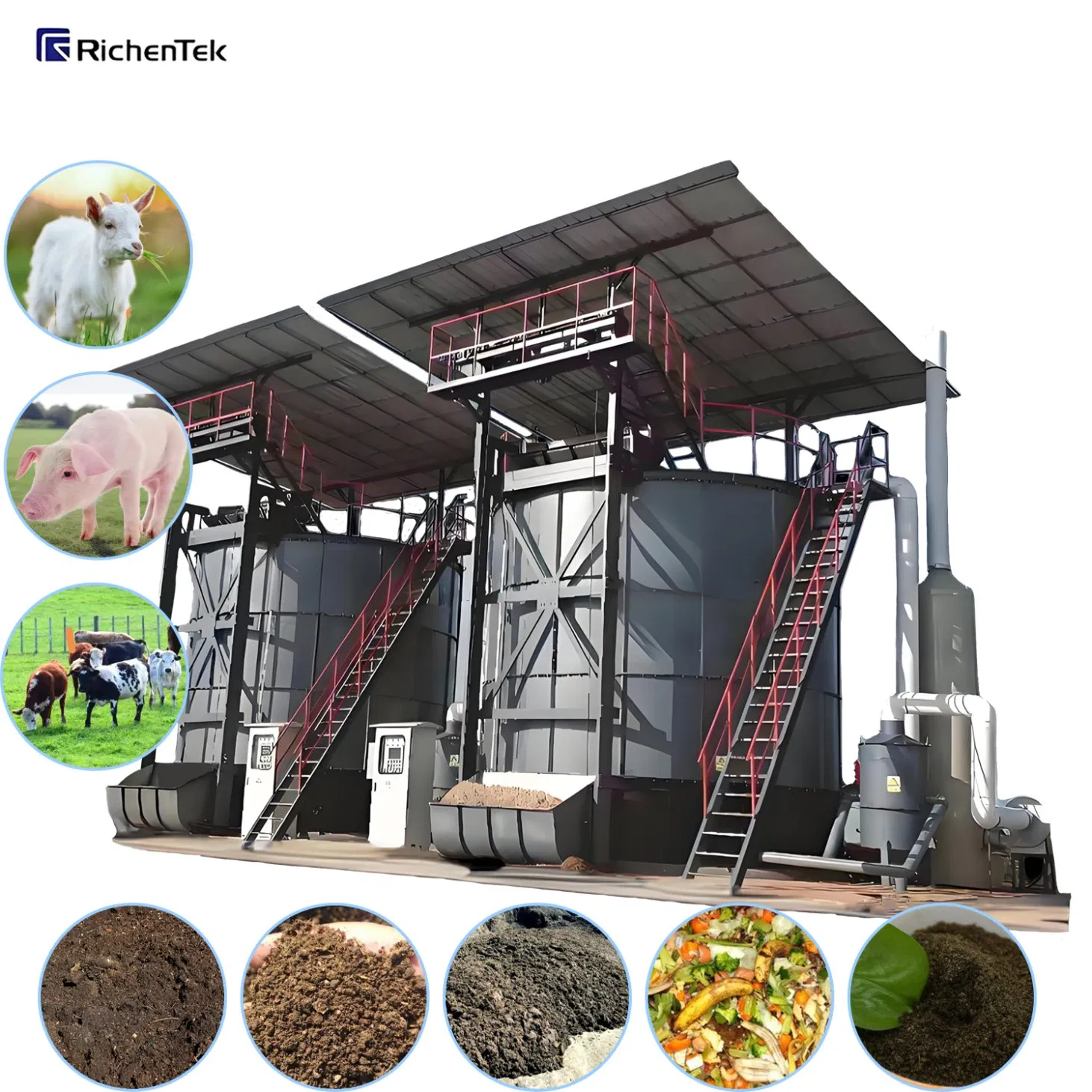 Organic Fertilizer Fermentation Tank, Municipal Organic Waste Recycling: Vertical Composting System for Cities &amp; Townships