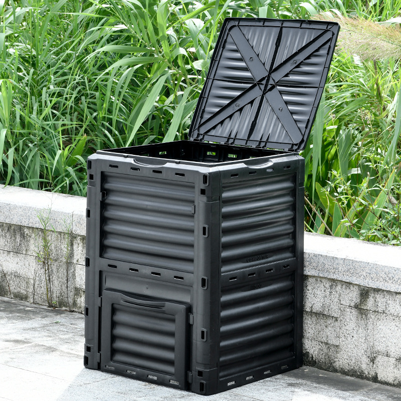 300L 80Gal Outdoor Garden Compost Bin Large Composter Eco Friendly Recycling Organic Waste Converter