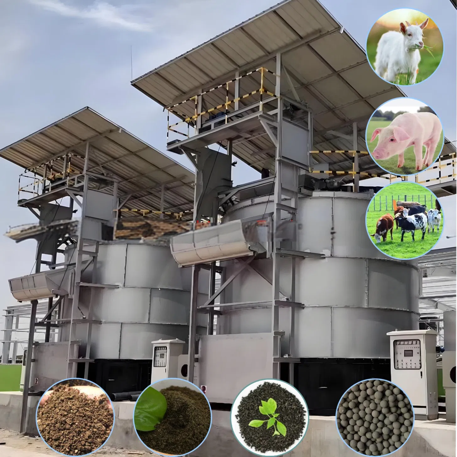 China Factory Direct Sales Rapid Degradation Compost Making machine, , 100m³ in-Vessel Composting System