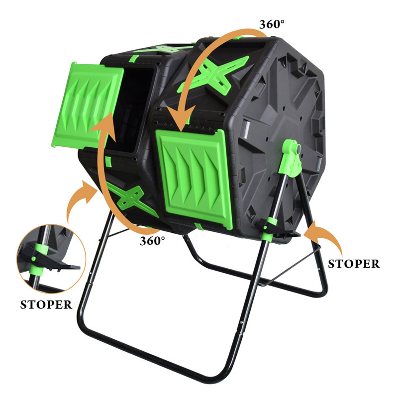 High Quality Outdoor Kitchen Waste Home Composting Machine Rotating Tumbling Composter Compost Bin Tumbler for Garden