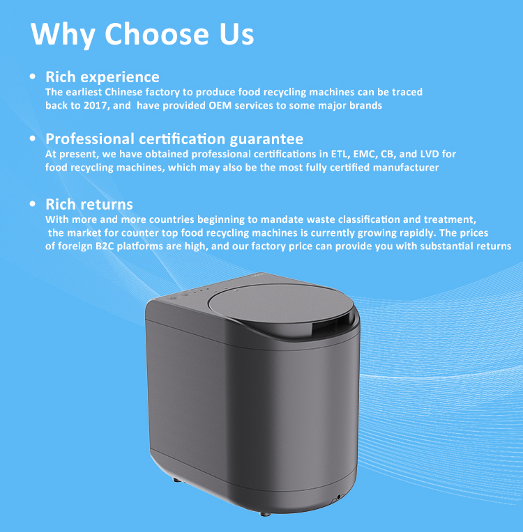 Electric Kitchen Composter Machine Food Waste Disposer Household Food Waste Composting Machine With Huge Capacity