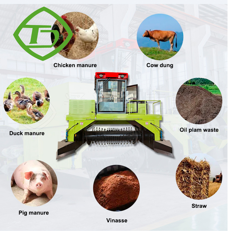 Farming Composting Equipment Crawler Type Compost Turner Machine for Animal Manure Fermentation for Sale