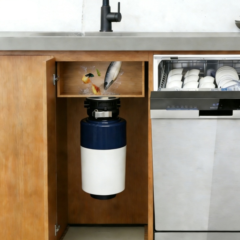 Kitchen Garbage Disposal 1/2HP Food Waste Composter Machine Stainless Steel Garbage Disposal
