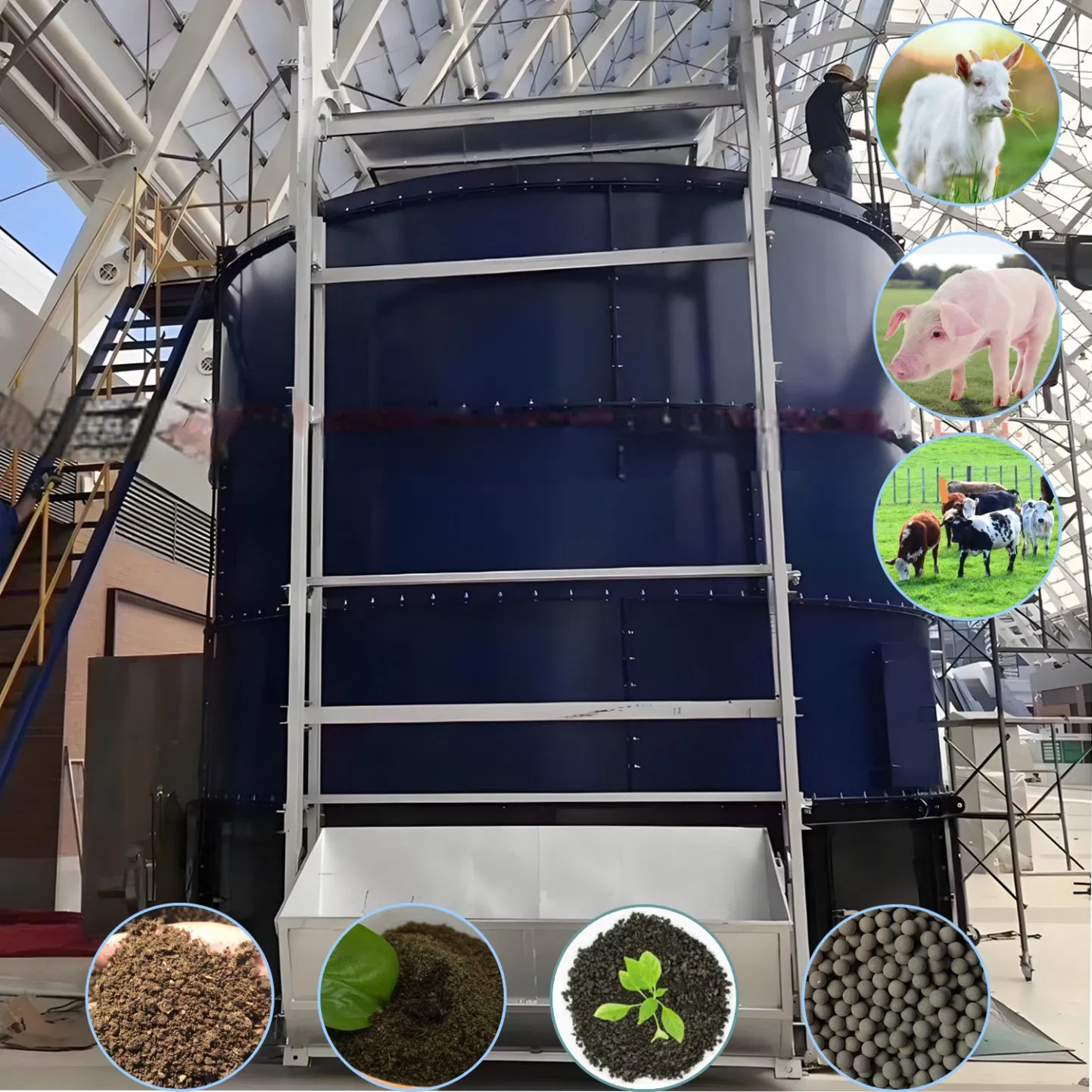 Automatic Animal Livestock Chicken /Cow Manure Organic Fertilizer Composting Making Machine-Organic Waste Treatment Equipment