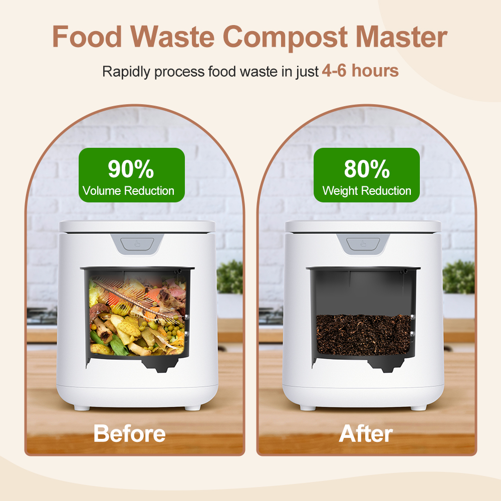 4L Electric Food Waste Disposal Processor Kitchen Compost Machine for Gardening