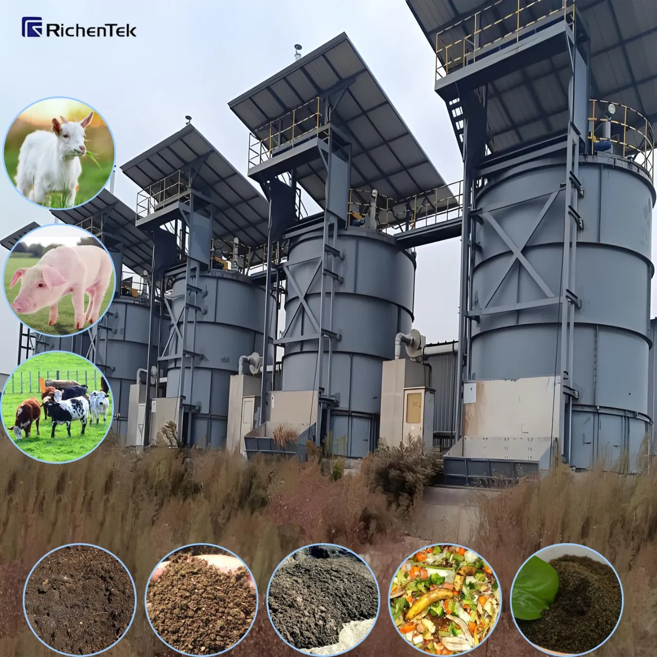 Aerobic Composting Machine for Livestock &amp; Boiler Manure / Efficient Industrial Turner Equipment and Fermentation Tank System, Made in China