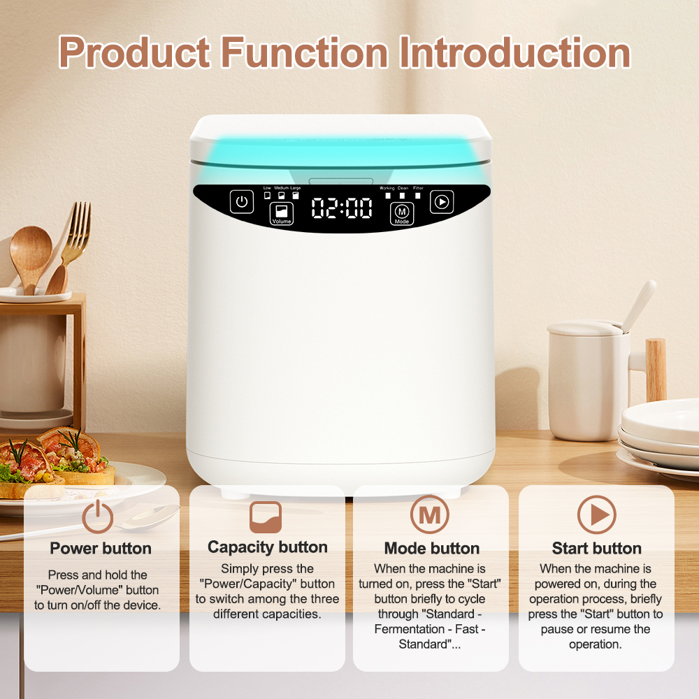 4L Electric Food Waste Disposal Processor Kitchen Compost Machine for Gardening