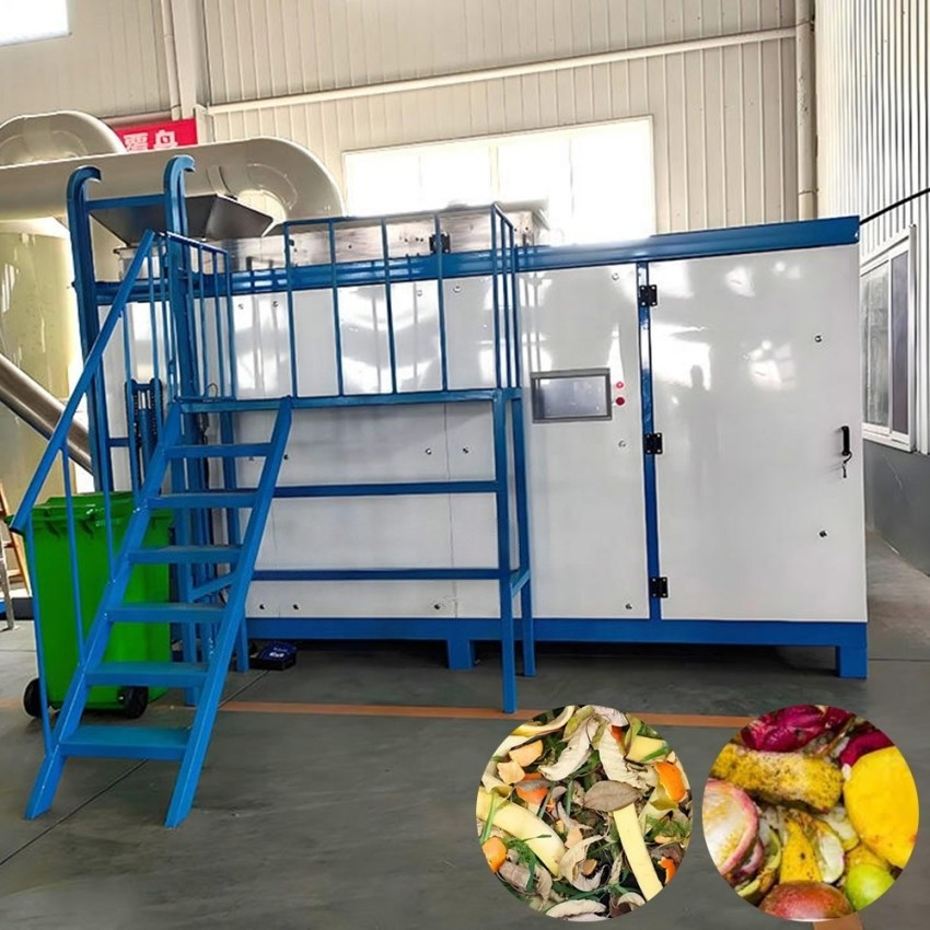 Food Waste to Fertilizer Converter - Commercial Composting &amp; Dewatering Machine for Organic Recycling