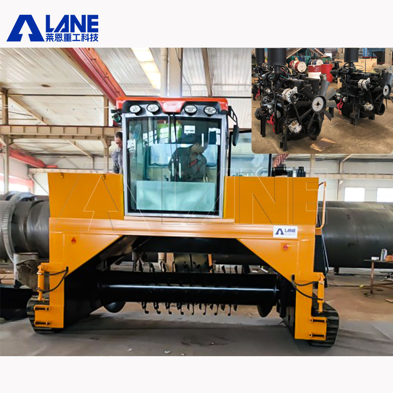 LANE Mounted Compost Machine Turner Crawler Cow Dung Bio Fertilizer Compost Turner Machine Garden Waste Compost Turner Machine