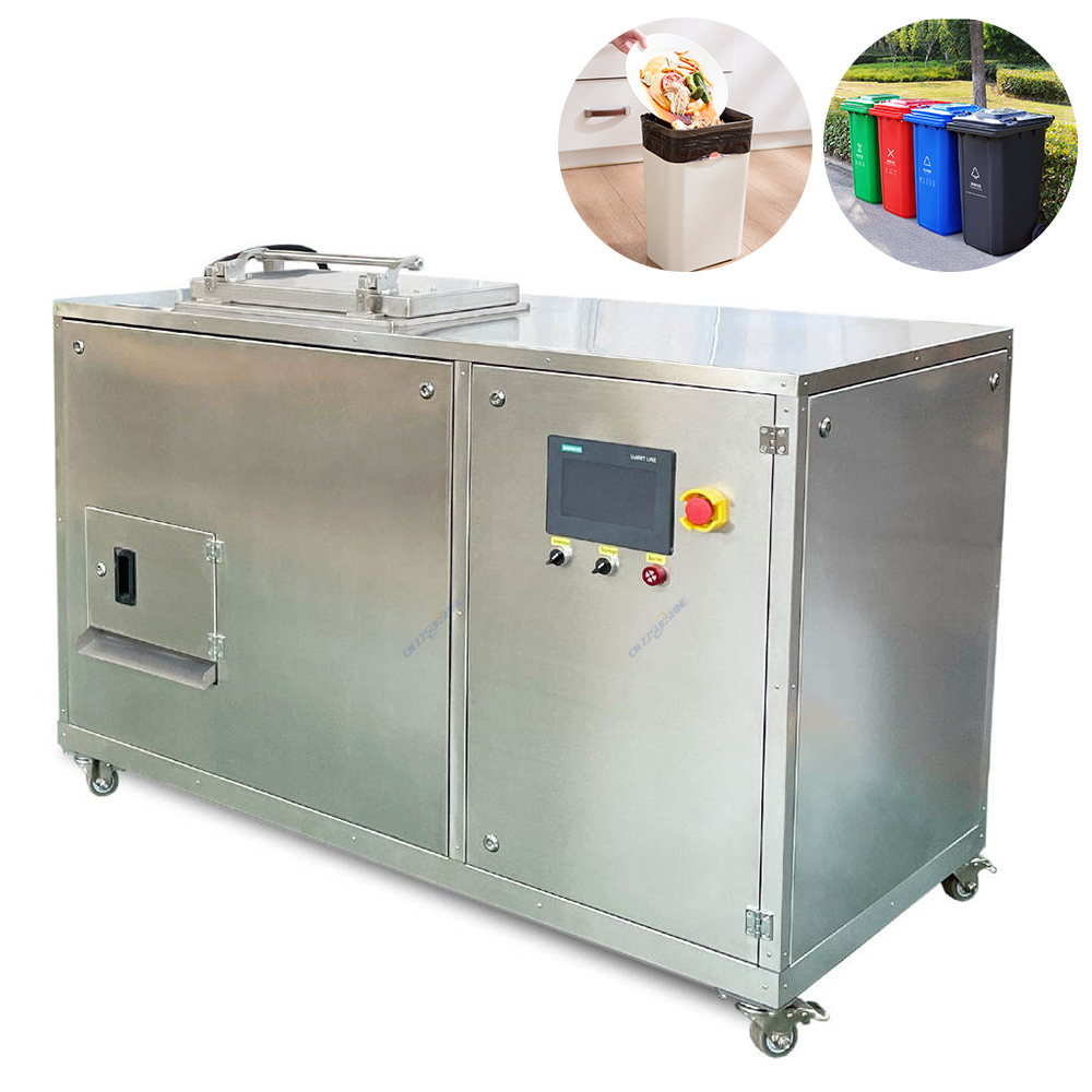 Fully Automatic Electric Stainless Steel Commercial Kitchen Waste Recycling Composting Machine Batch Processing Dewatering