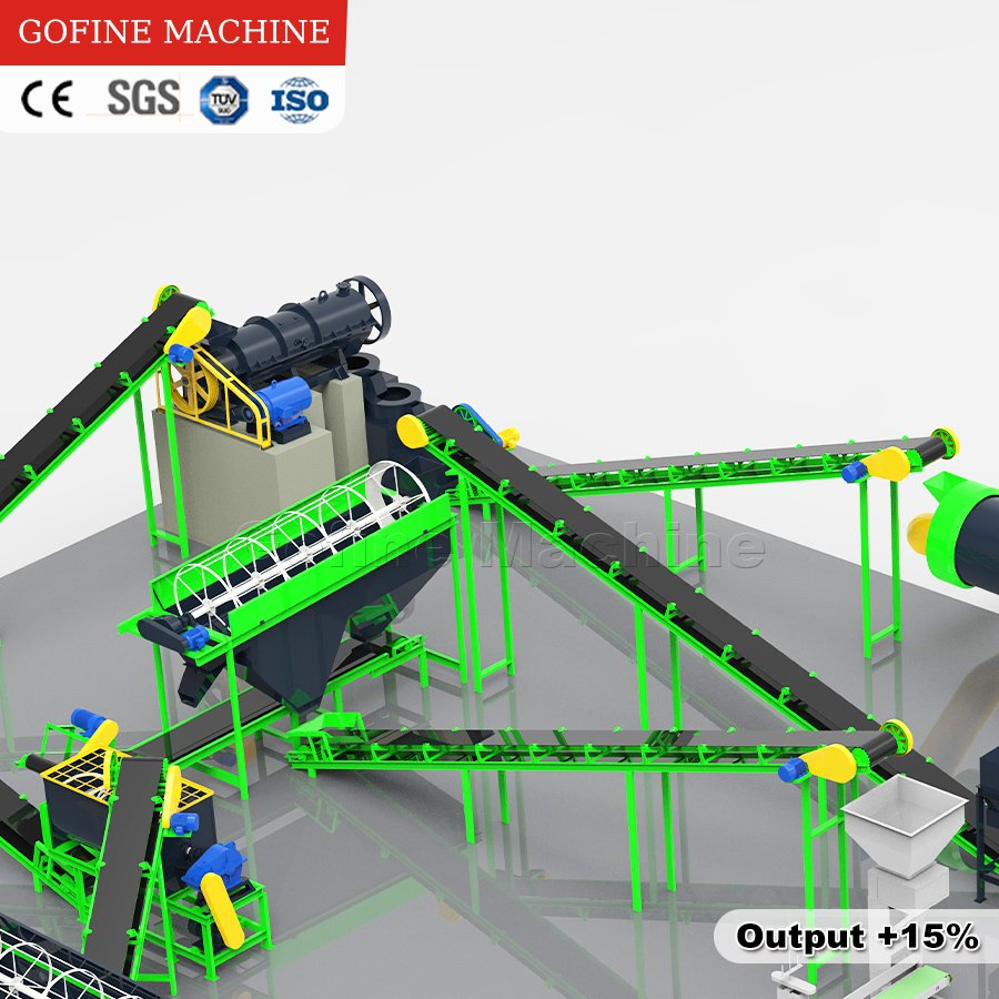 3 Ton/H Composting Fermentation Organic Fertilizer Granulation Production Line