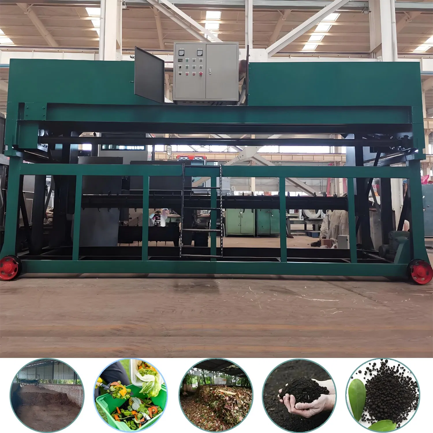 Channel Manure/Waste Groove Type Compost Turner, Pig/Cow Dung in-Vessel Composting Fermentation Machine