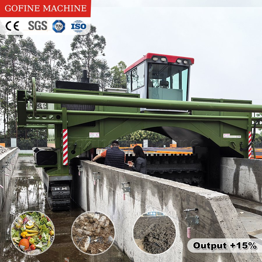 CE Certified Film Cover Composting Making Machine for Mushroom Residue Fertilizer Process