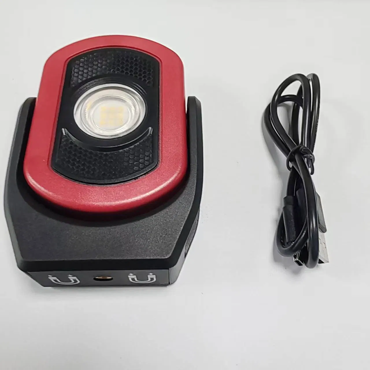 Rechargeable Work Light 360 Rotating IP65 Portable LED Magnetic Pocket Light Red