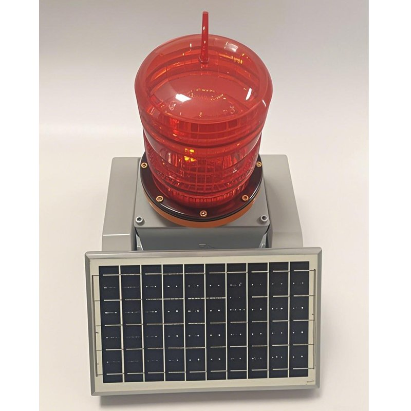 2026 Hot Sale Aluminum Body IP65 Solar Powered LED Obstruction Warning Light Aviation Tower Lighting Solution