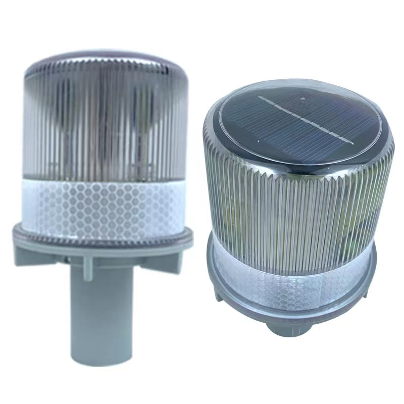 Solar LED Beacon Light IP65 Integrated Blinking Amber LED Strobe Flash Alarming Security Solar Energy Warning Light