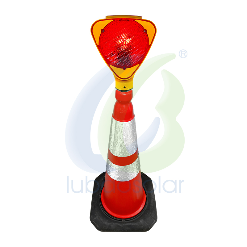 Parking Management Safety LED Solar Flashing Red Warning Light for Traffic Control