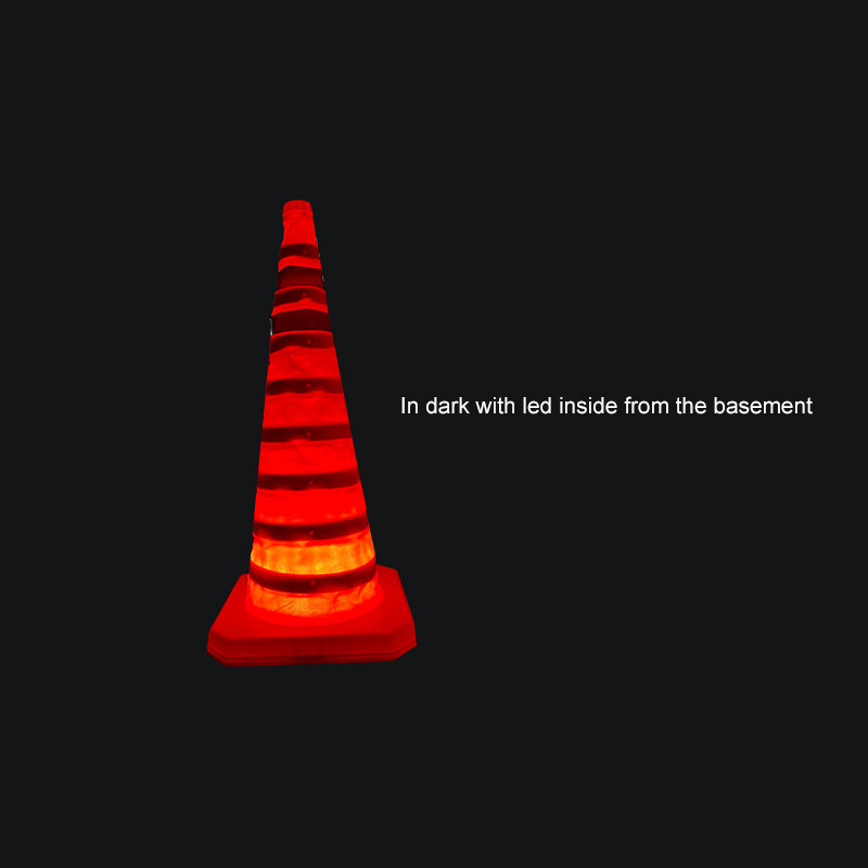 70cm Collapsible Traffic Road Safety Cone with Light