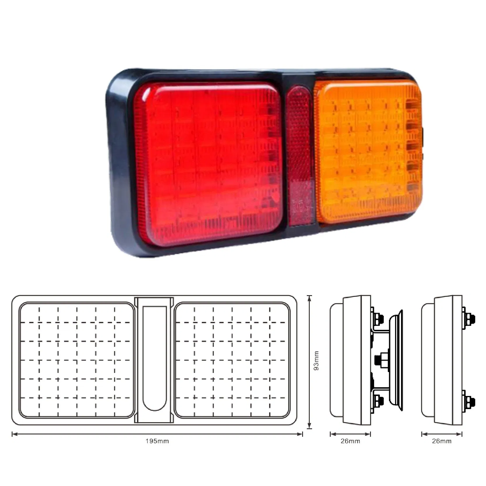 Traffic Emergency Sign Board Agricultural Vehicle Brake LED Truck Rear Direction Indicator Lights