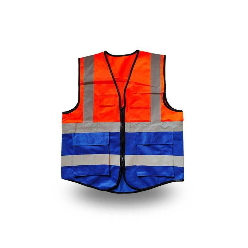 High Quality Hi Vis Reflector Fluorescent Jacket Reflective Safety Vest with Pockets Traffic Cycling Reflective Security Vest