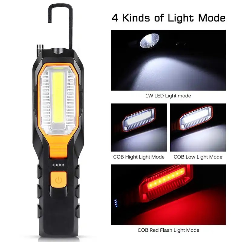 Portable LED Flashlight Work Inspection Light for Car Repair Household Emergency
