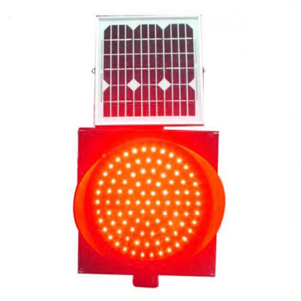Hot-Selling 12V 300mm Engineering-Grade Portable Yellow Flashing LED Solar-Powered Traffic Control Warning Light