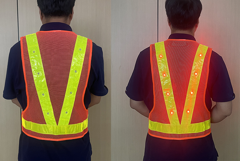 Mesh Fabric LED Flash Road Safety Reflective Vest