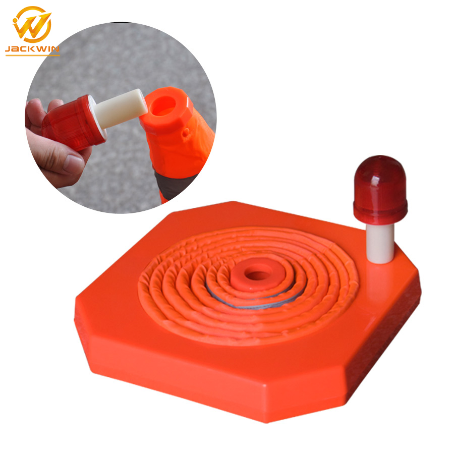 700mm Collapsible Orange Safety Traffic Cone with LED Light