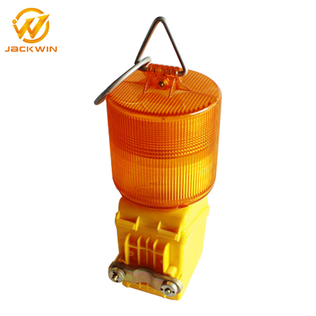 Battery Powered Flashing Road Hazard Warning Light in Construction Site