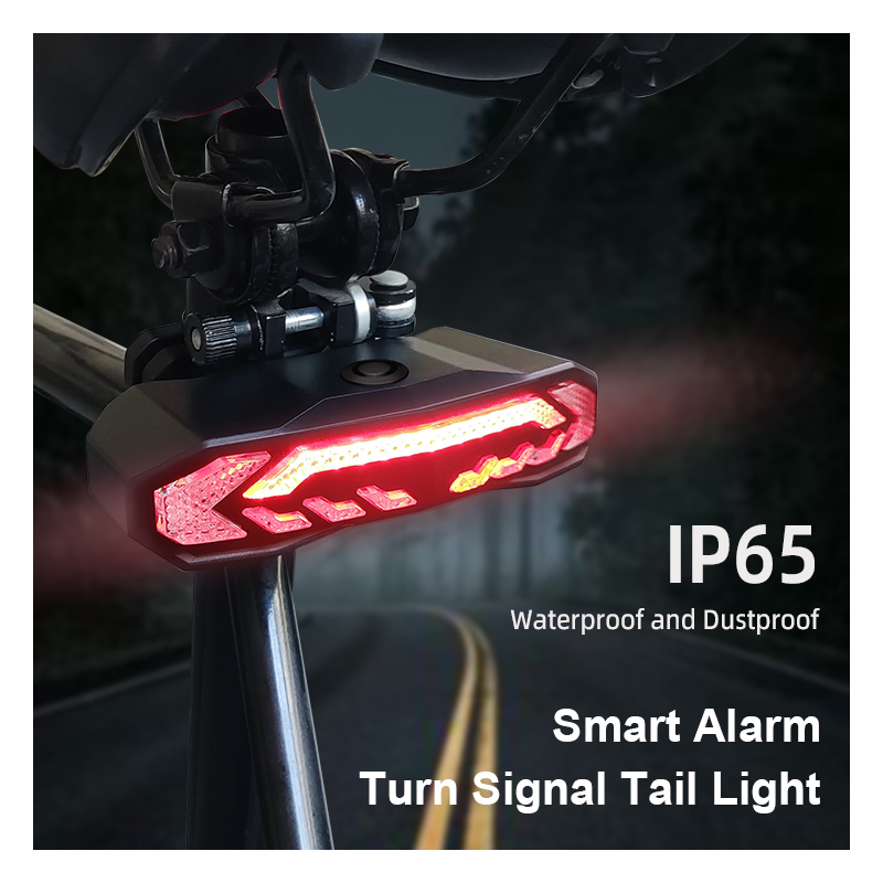 Waterproof Tail Light for Road Biking Ultra Bright USB-C Rechargeable LED Bike Tail Light with Turn Signals