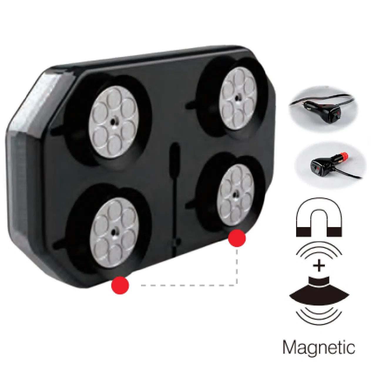 Dual Amber Blue R65 Emergency Offroad ATV LED Mini Warning Light Bar