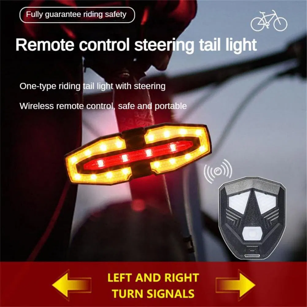 Bike Tail Light with Turn Signals Wireless Remote Control Waterproof Bicycle Rear Light Back USB Rechargeable Ultra Bright Safety Warning Cycling Taillight for